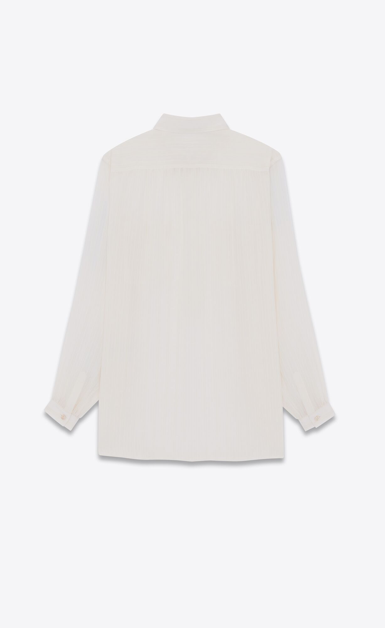 YSL Tunic Shirt In Pruhované Cupro Craie | 46139-JYQG