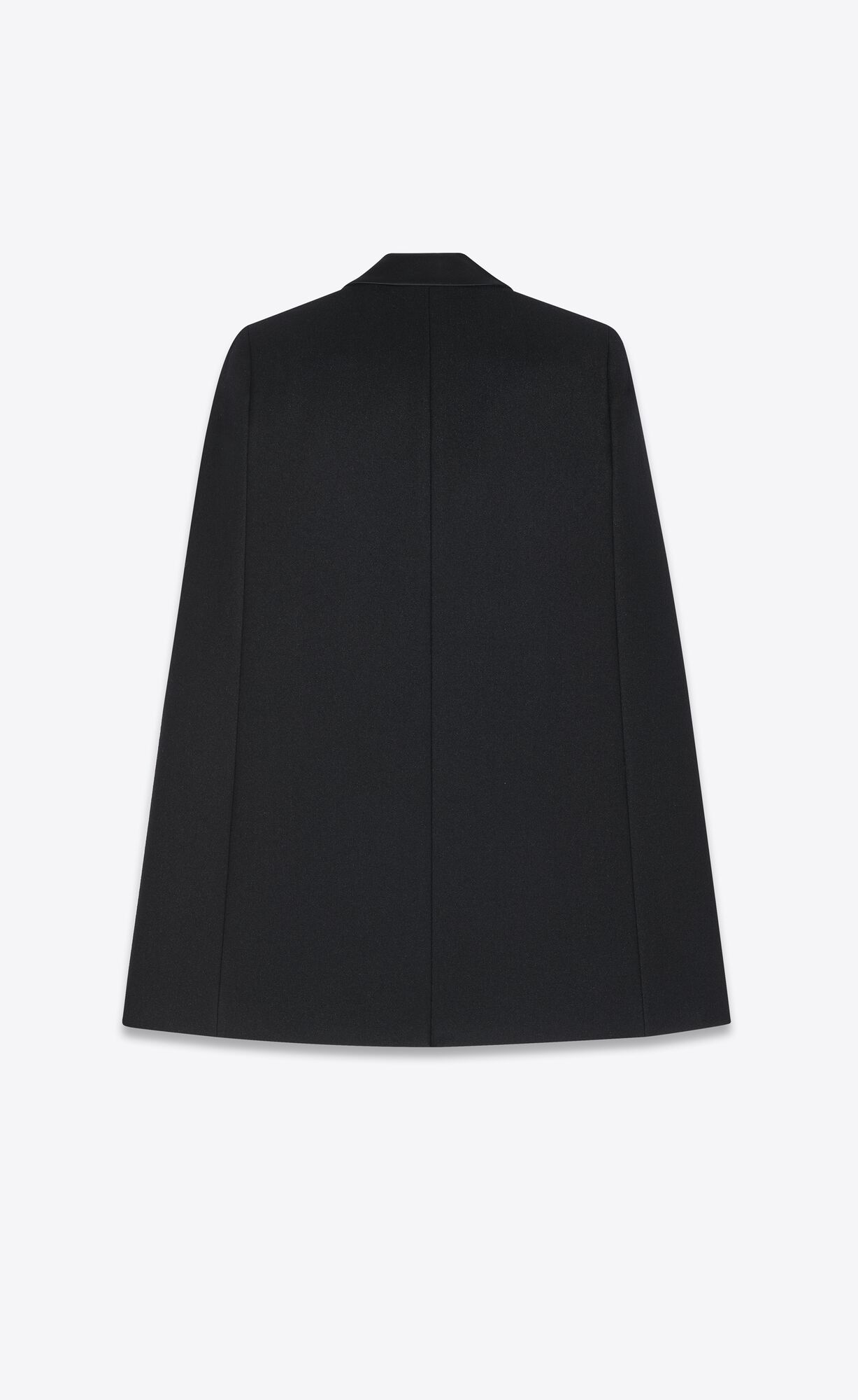 YSL Tuxedo Cape In Vlna Felt Noir Brillant | 91256-LGVW