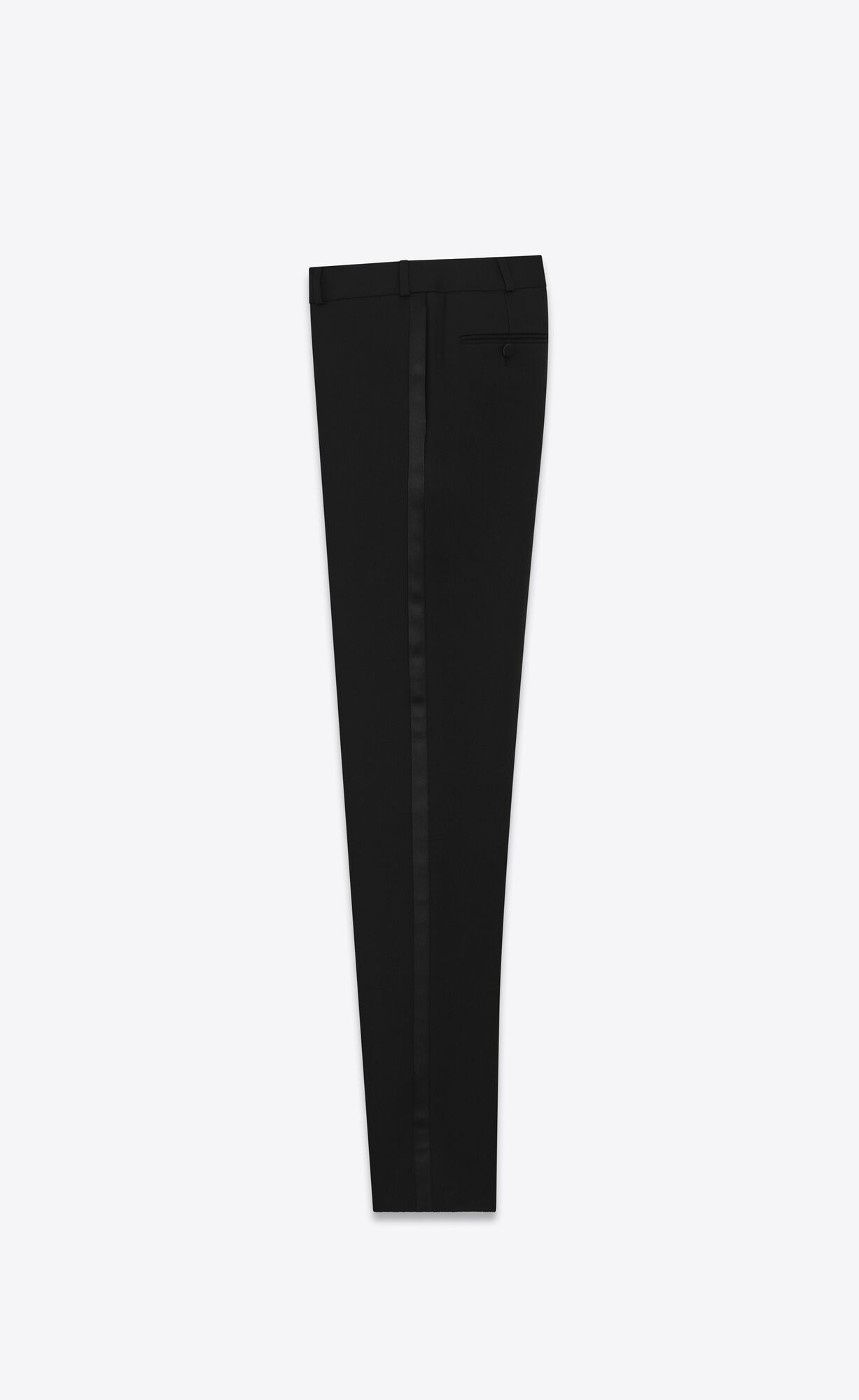 YSL Tuxedo Rovno Pants In Grain De Poudre Čierne | 64129-XVNJ