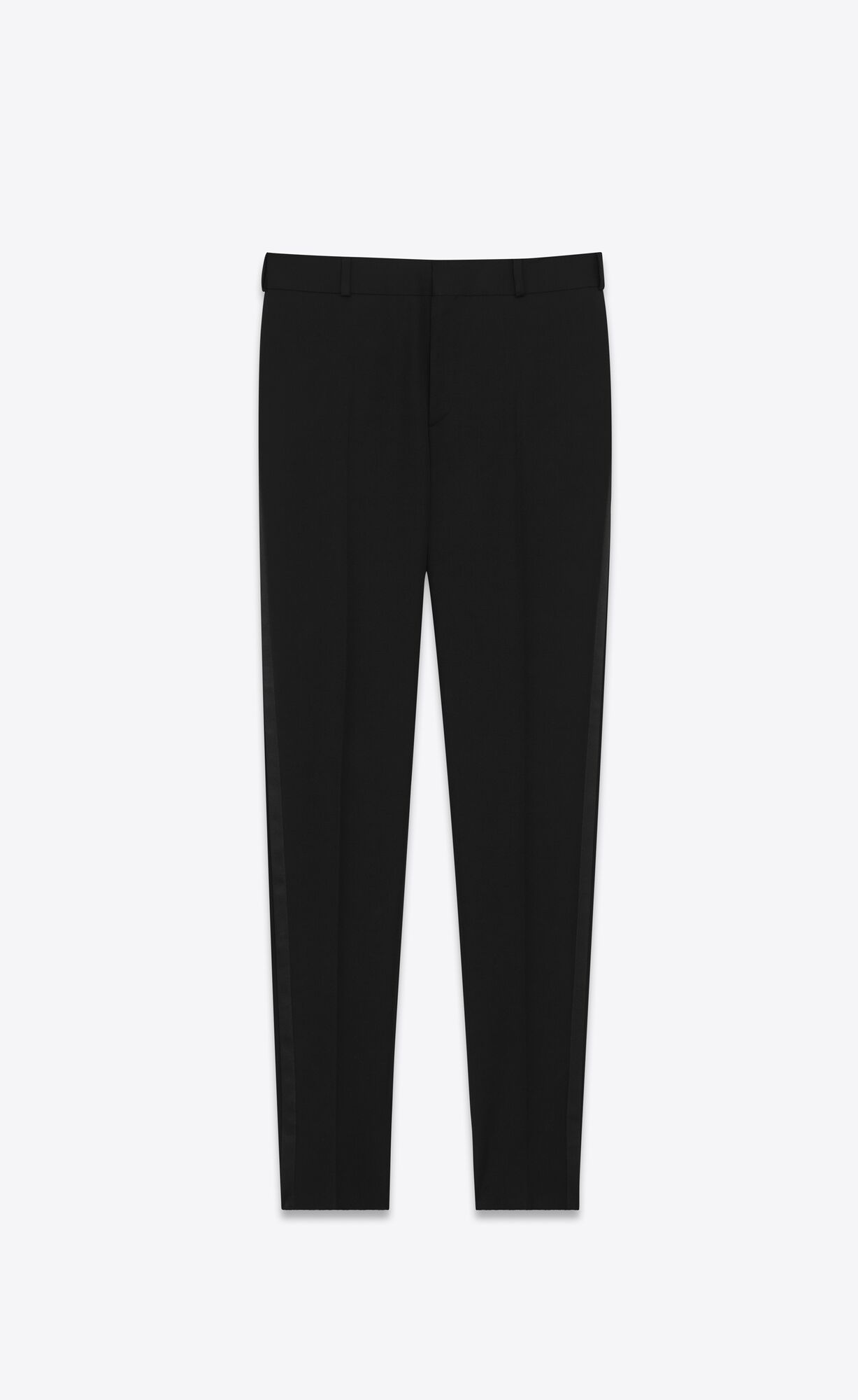 YSL Tuxedo Rovno Pants In Grain De Poudre Čierne | 64129-XVNJ