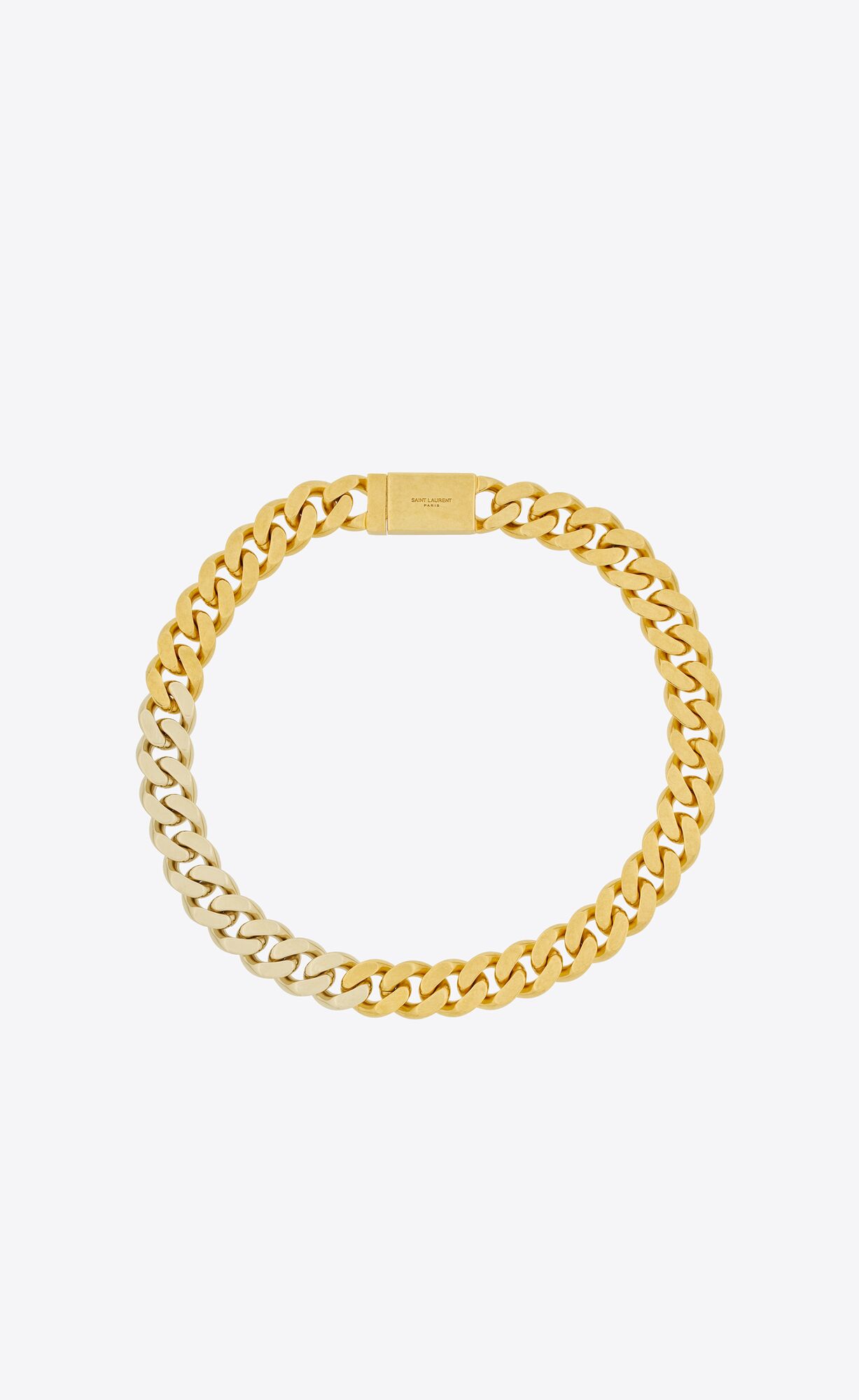 YSL Two-tone Chain Necklace In Metal Zlate | 86523-VRDP