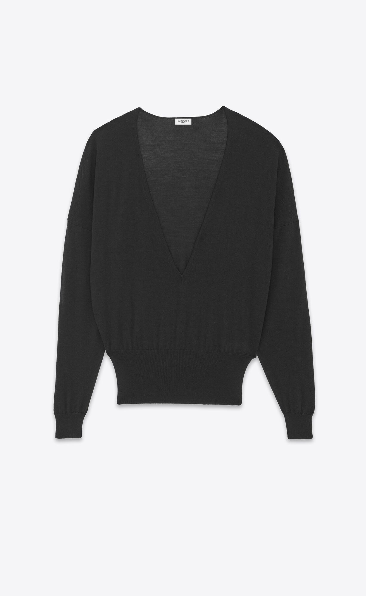 YSL V-neck Svetrove Saty In Cashmere, Vlna And Silk Čierne | 82415-ADBL