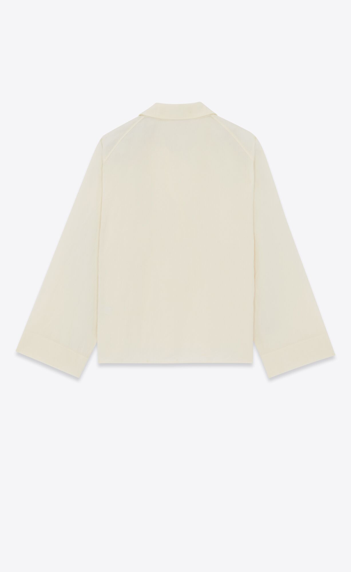 YSL Vareuse Shirt In Bavlnene And Linen Craie | 94215-OSYN