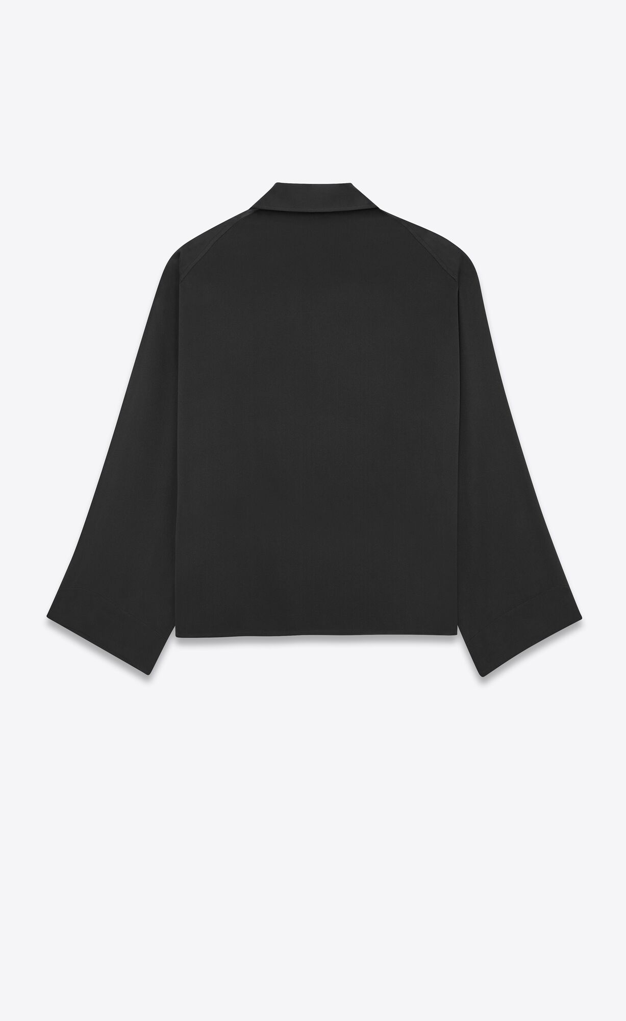 YSL Vareuse Shirt In Crepe Satin Čierne | 86513-OBAJ