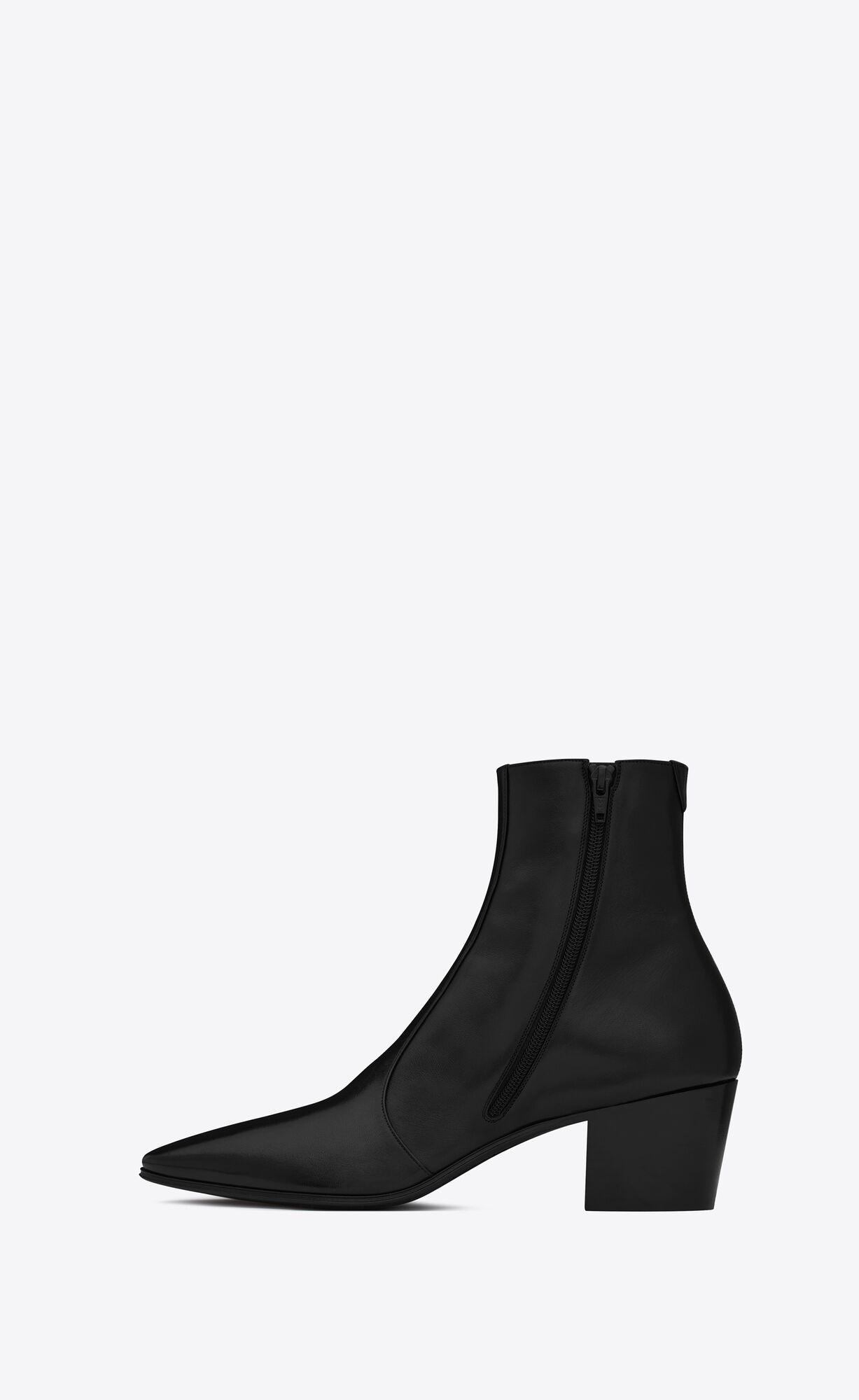 YSL Vassili Zipped Boots In Smooth Kozene Čierne | 21368-BFDH