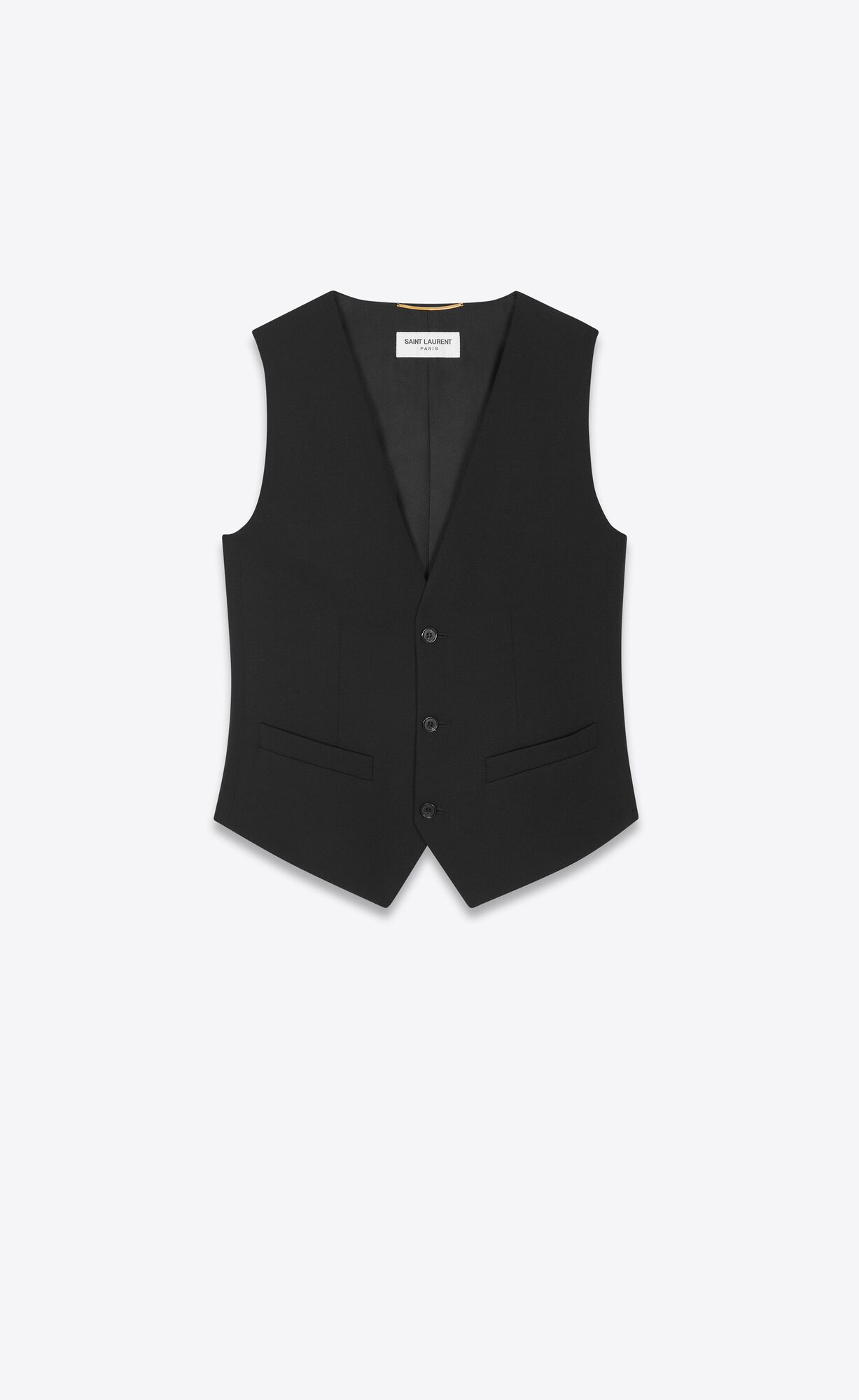 YSL Vest In Grain De Poudre Čierne | 93841-KTRJ