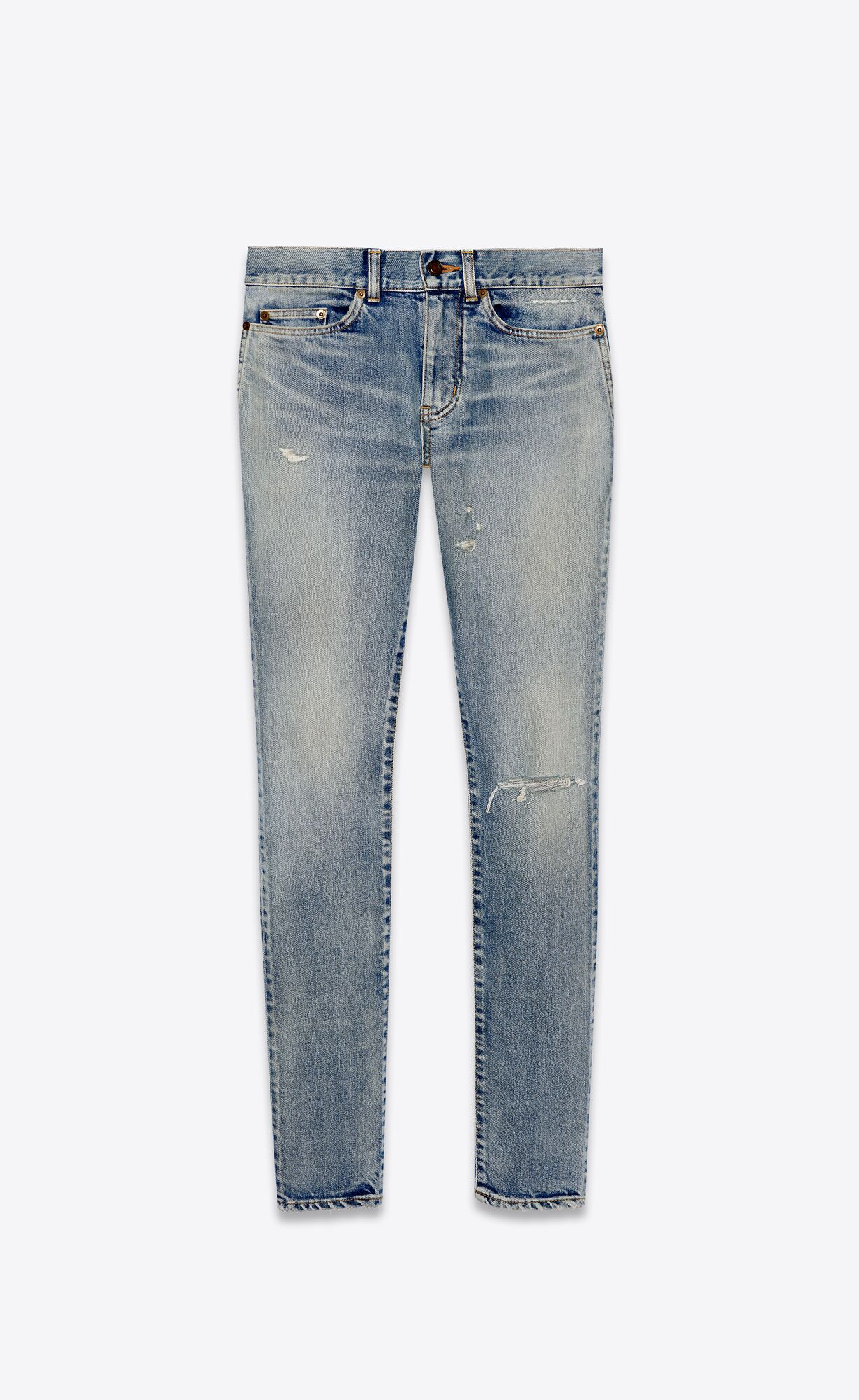 YSL Vychudnutý-fit Jeans Modre | 80163-PCYZ