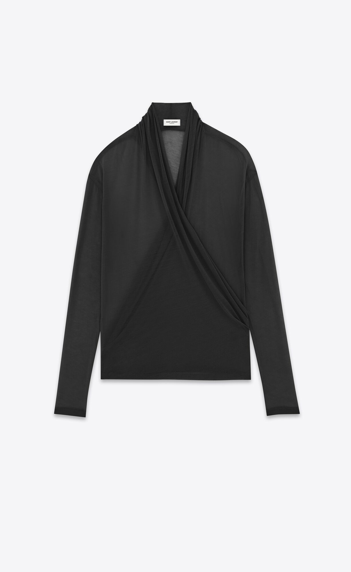 YSL Wrap-over Top In Jersey Čierne | 96382-FPOE