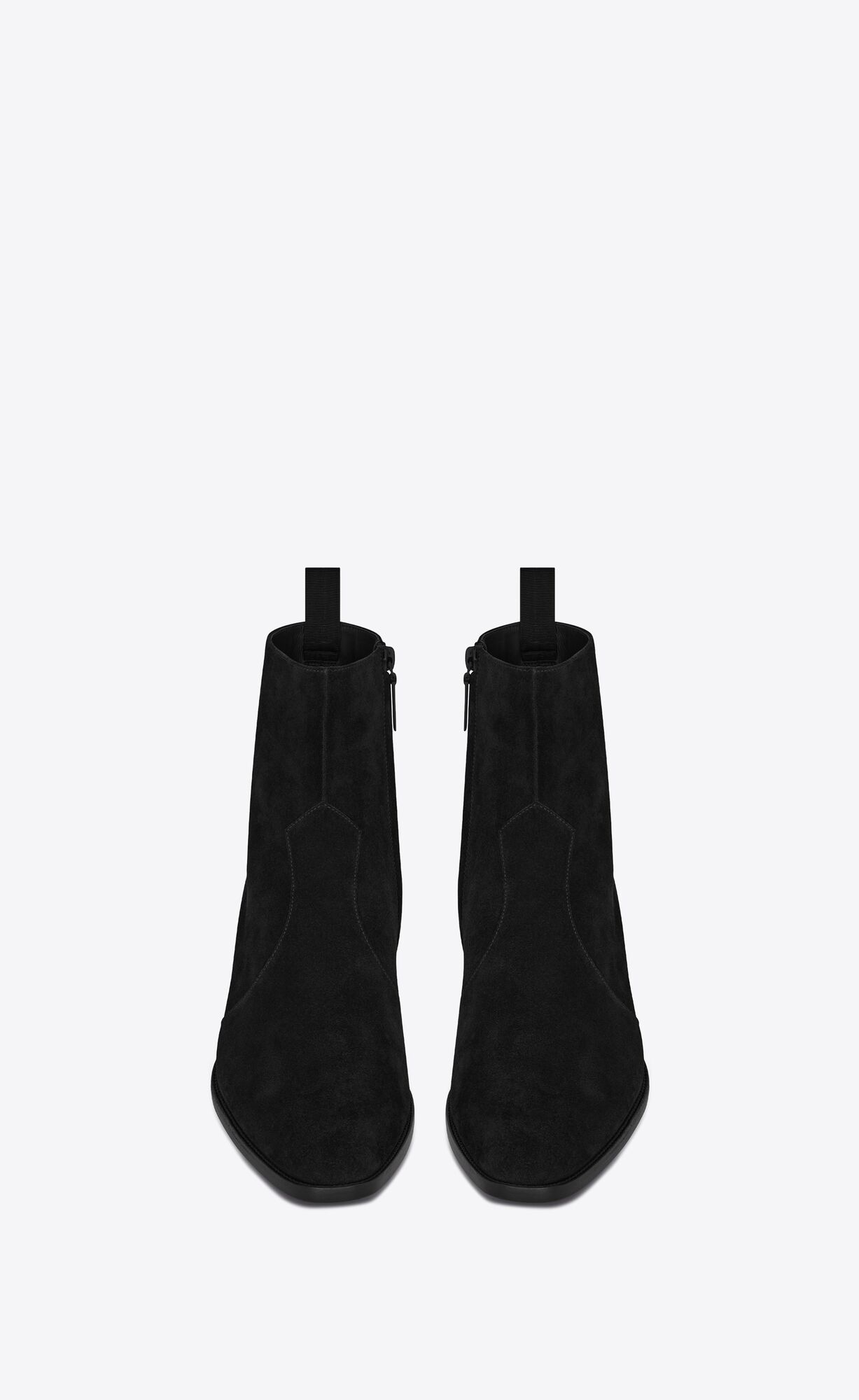 YSL Wyatt Zipped Boots In Semisove Čierne | 25613-ZRPQ