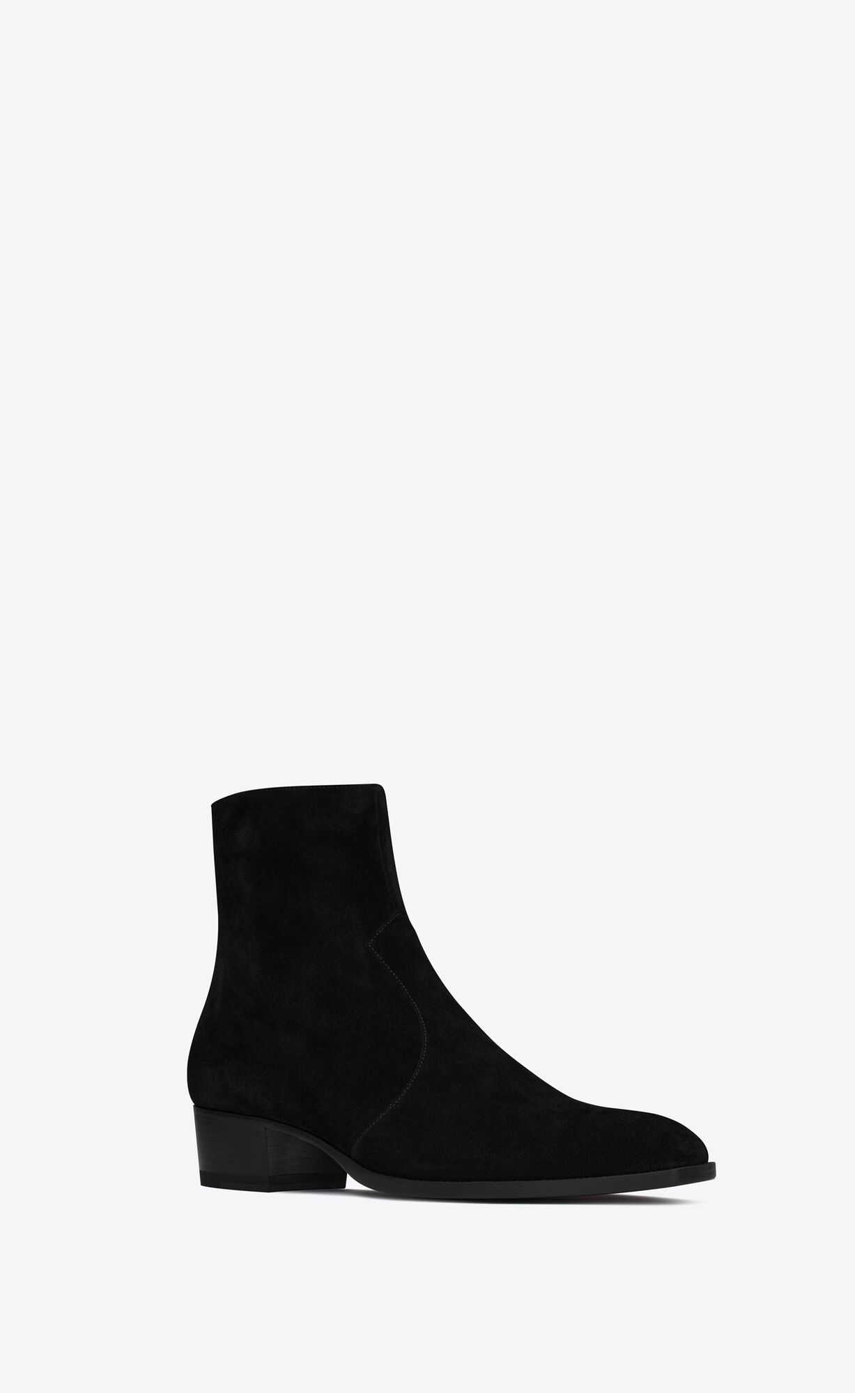 YSL Wyatt Zipped Boots In Semisove Čierne | 25613-ZRPQ