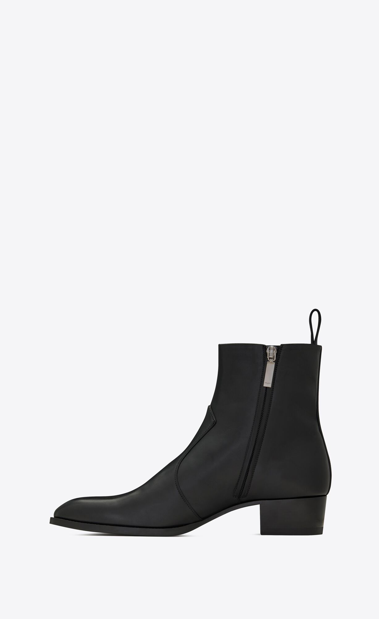 YSL Wyatt Zipped Boots In Smooth Kozene Čierne | 87601-ZCWV