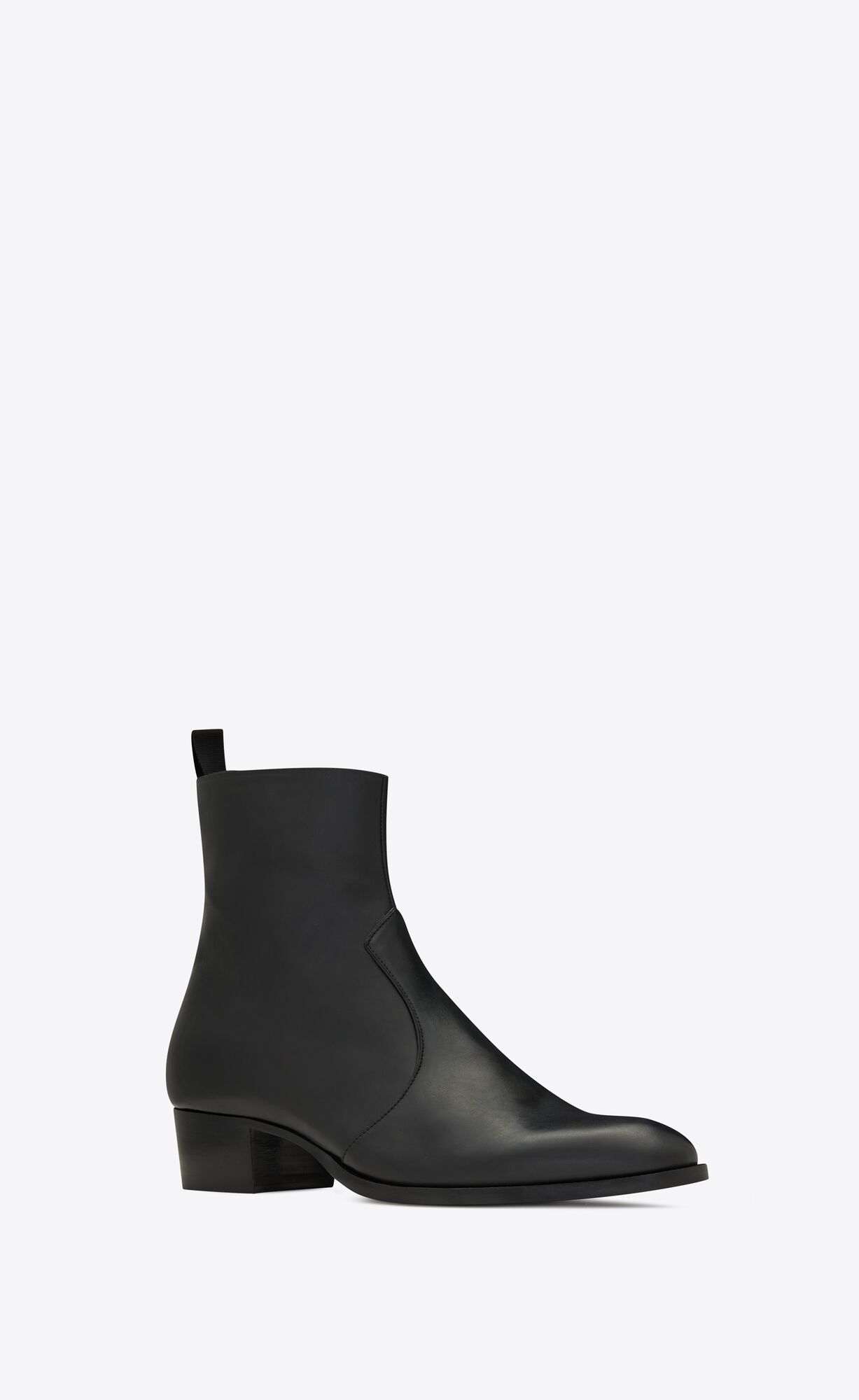 YSL Wyatt Zipped Boots In Smooth Kozene Čierne | 87601-ZCWV