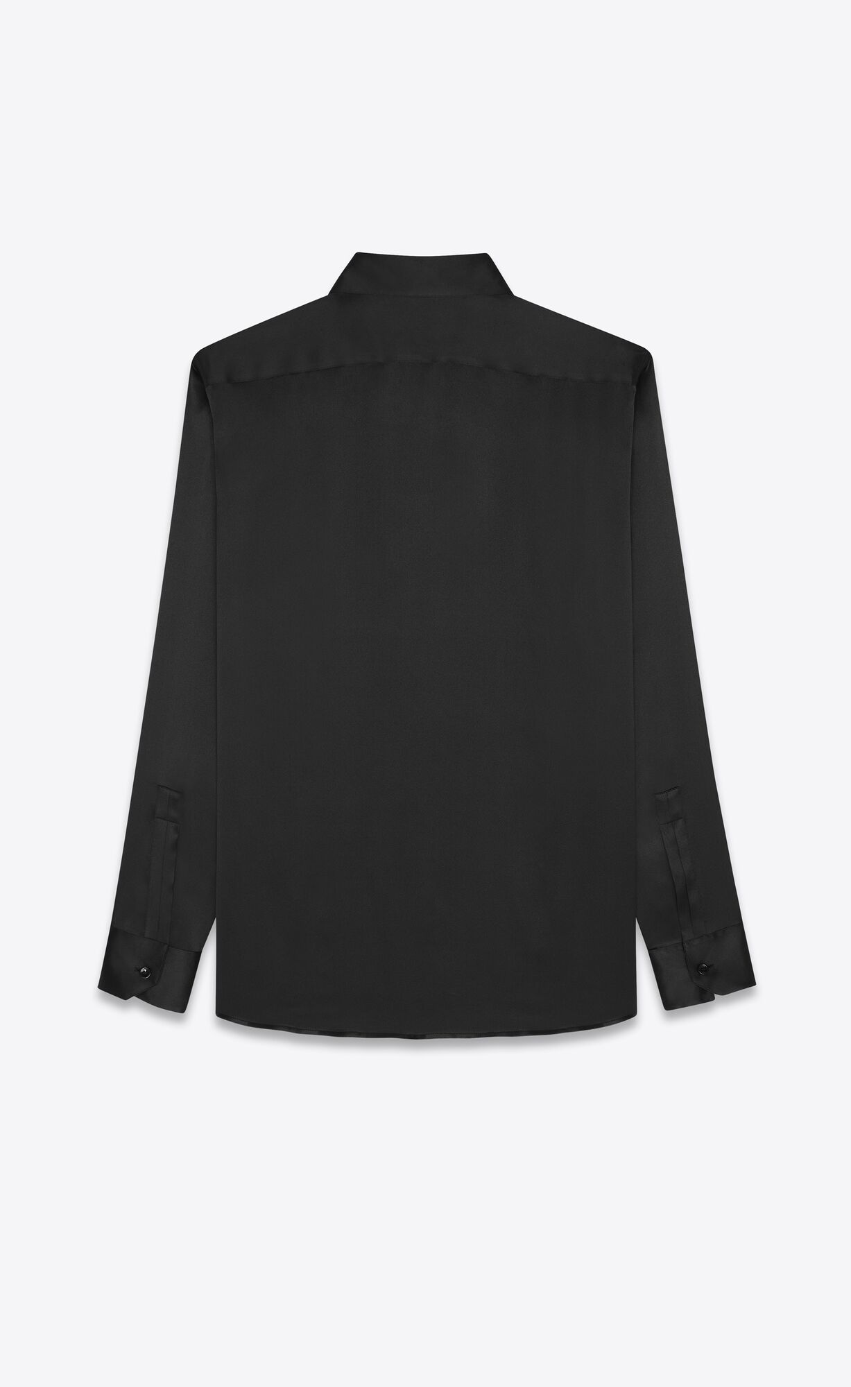 YSL Yves Collar Klasické Shirt In Crepe Satin Noir | 71405-EPGW