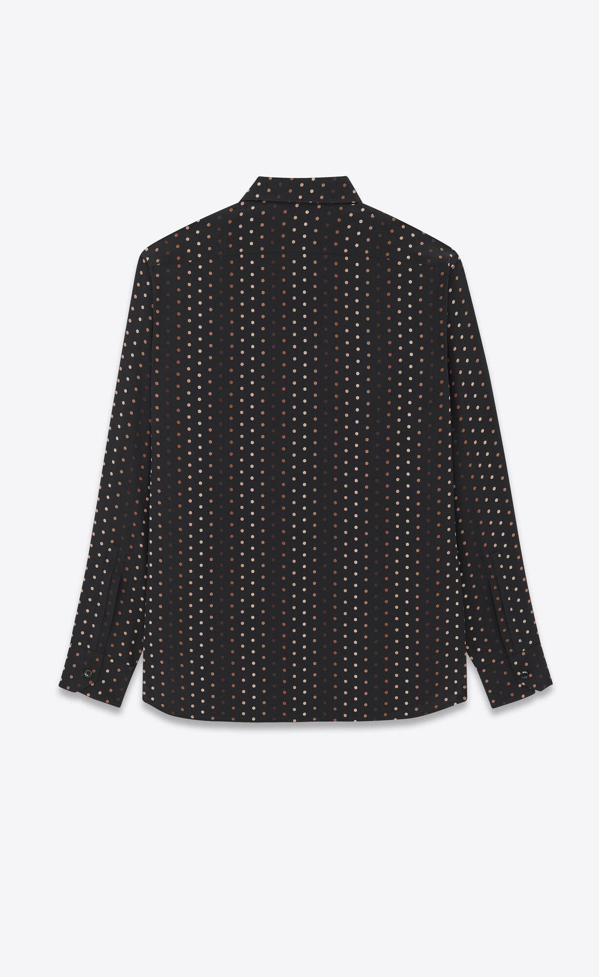 YSL Yves Collar Klasické Shirt In Dotted Crepe De Chine Čierne | 93608-TFYW