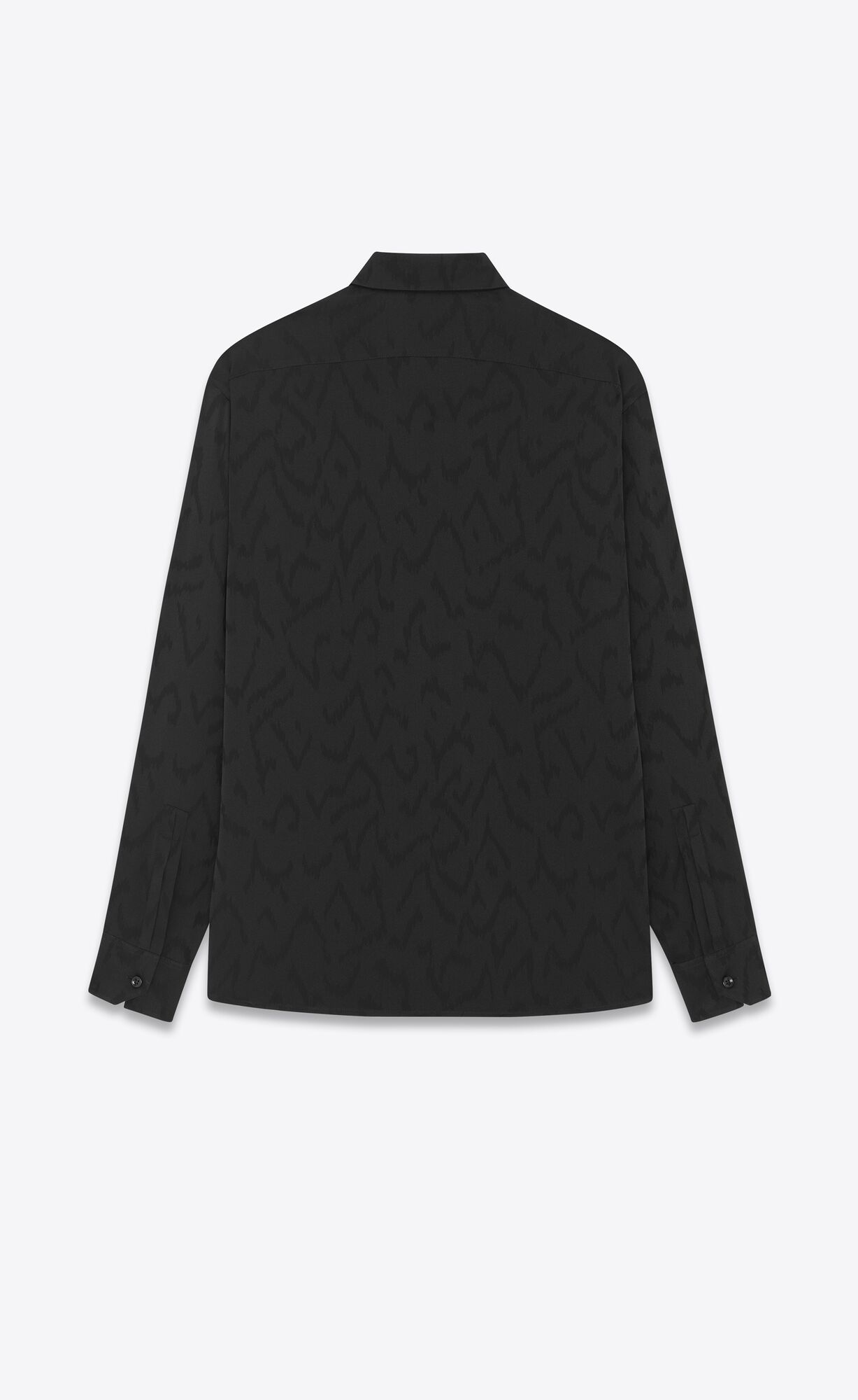 YSL Yves Collar Klasické Shirt In Matte And Shiny Silk Čierne | 34701-WNDG