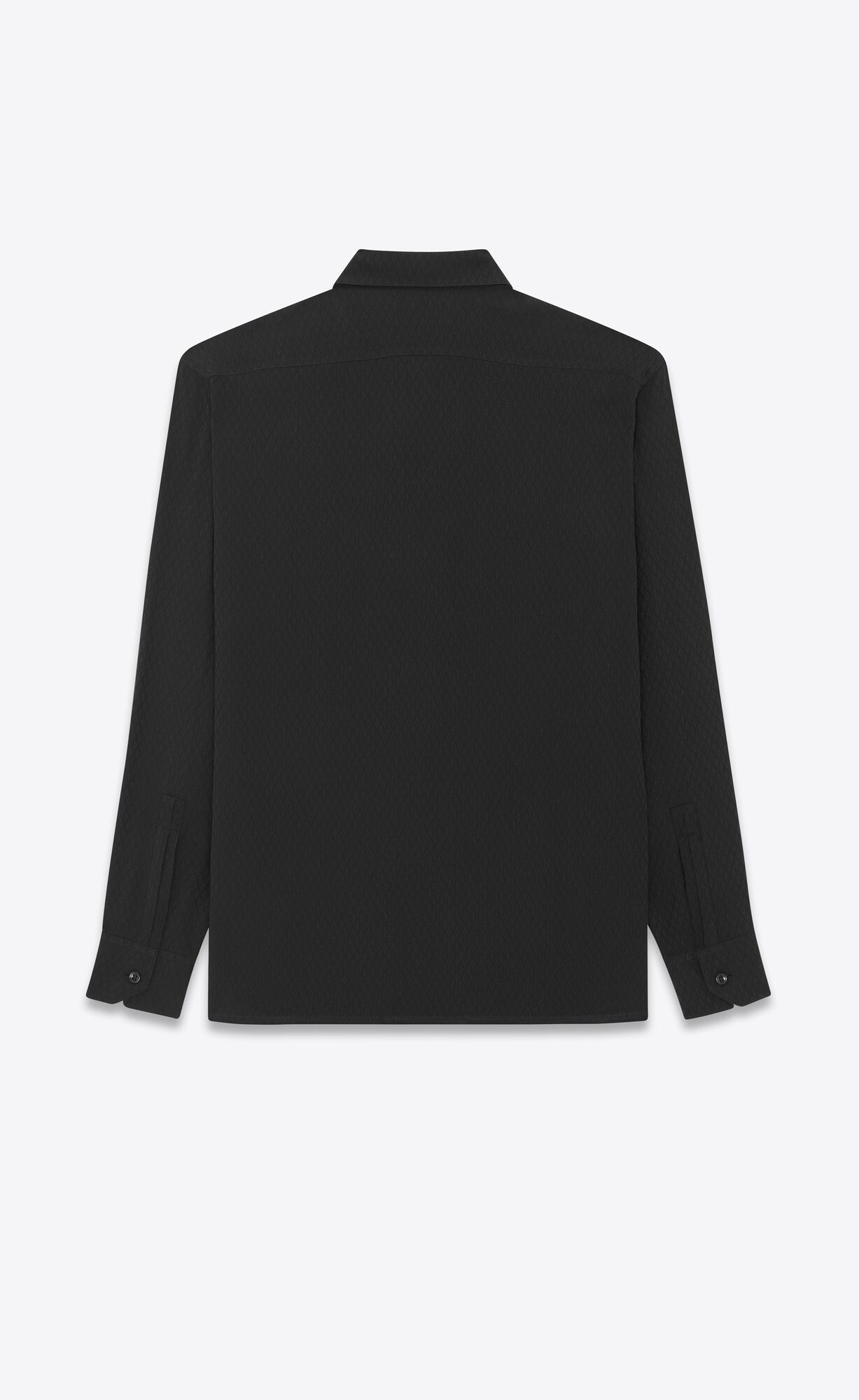 YSL Yves Collar Klasické Shirt In Matte And Shiny Silk Čierne | 60198-ZGKD