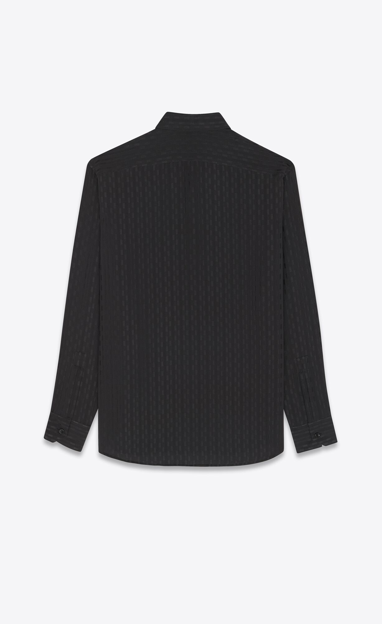 YSL Yves Collar Klasické Shirt In Pruhované Matte And Shiny Silk Noir | 91280-NQJG