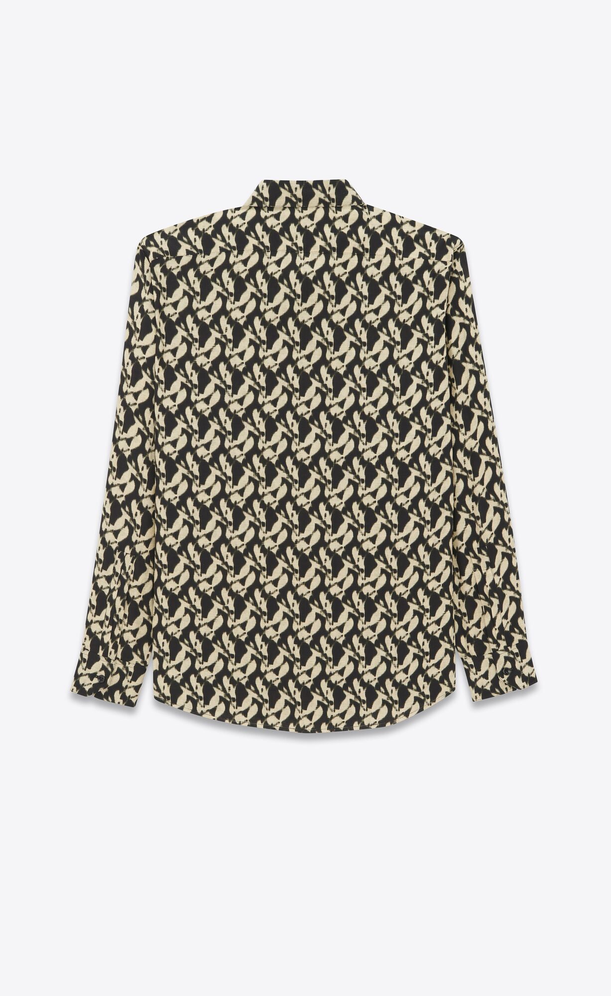 YSL Yves Collar Klasické Shirt In Viscose And Silk Noir Et Sable | 71430-JRGP