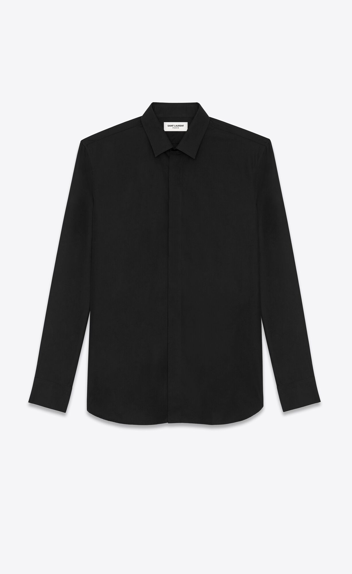 YSL Yves Collar Shirt In Bavlnene Poplin Čierne | 59061-UMXL