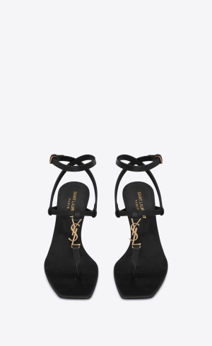 YSL Cassandra Sandals In Smooth Kozene Čierne | 26813-YUNQ