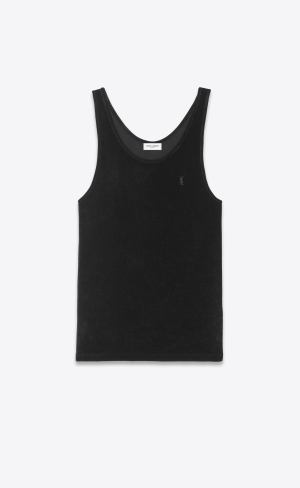 YSL Cassandre Tank Top In Velvet Noir | 74531-WUYB