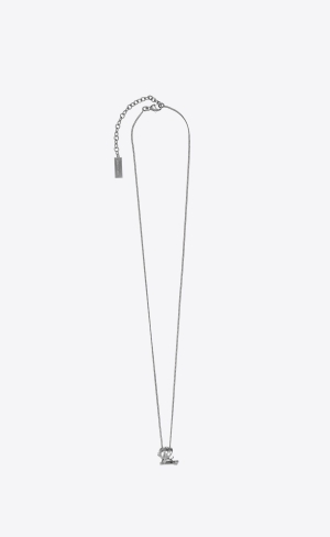 YSL Cassandre Twist Pendant Necklace In Metal Mirror | 17082-SDAI