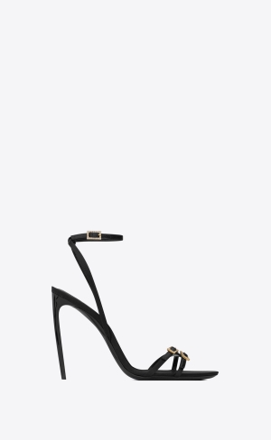 YSL Cassie Sandals In Crepe Satin Čierne | 16294-SPXZ