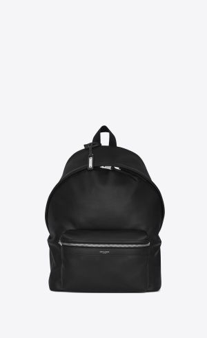 YSL City Backpack In Matte Kozene Čierne | 06497-UDNM