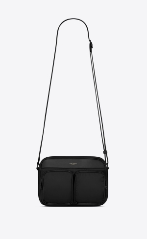 YSL City Saint Laurent New Camera Bag In Econyl® Regenerated Nylon Čierne | 93615-YRBJ