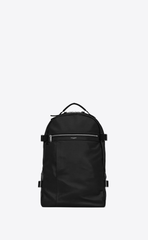 YSL City Treking Backpack In Lambskin And Nylon Čierne | 52306-FZRK