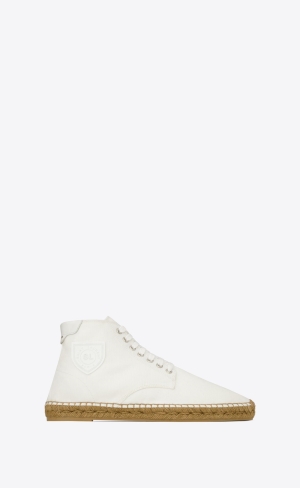 YSL Damon High-top Espadrilles In Platene Biele | 89702-GAST