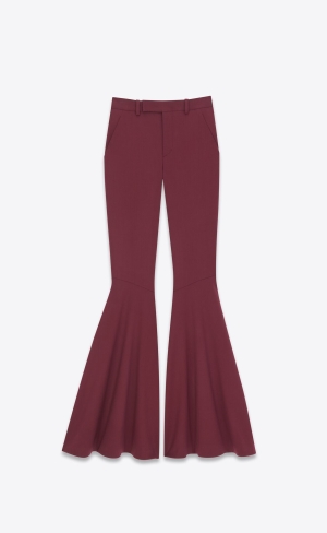 YSL Flared Pants In Gabardine Bordove | 54120-WJMN