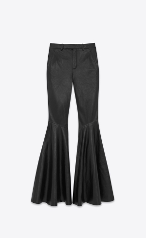 YSL Flared Pants In Shiny Lambskin Čierne | 83921-CQWR