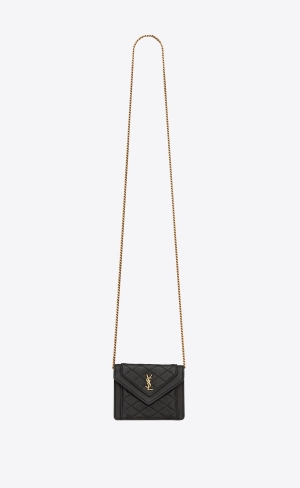 YSL Gaby Micro Bag In Prešívané Lambskin Noir | 03756-OSBC