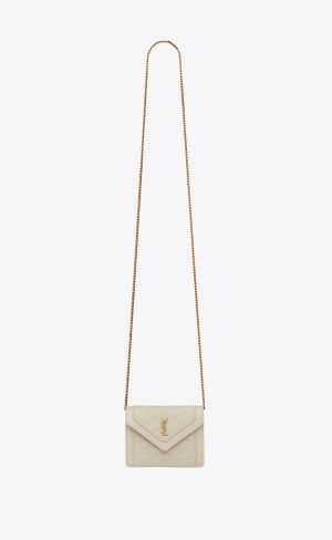 YSL Gaby Micro Bag In Prešívané Lambskin Blanc Vintage | 41573-MEAT