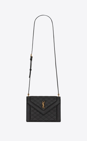 YSL Gaby Mini Satchel In Prešívané Lambskin Noir | 34298-NQIU