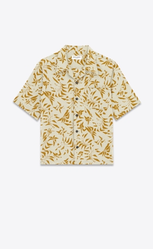 YSL Hawaiian Shirt Hnede Hnedožltý | 58764-JYIU