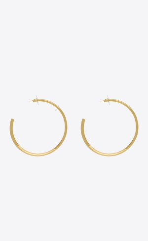 YSL Heart Hoop Earrings In Metal Zlate | 49371-ZSYX