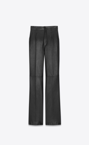 YSL High Waisted Pants In Lambskin Čierne | 38649-XOVR