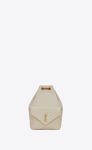 YSL Joe Backpack In Lambskin Blanc Vintage | 61723-IPCT