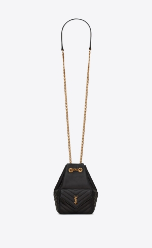 YSL Joe Mini Bucket Bag In Prešívané Lambskin Čierne | 35816-ZPRQ