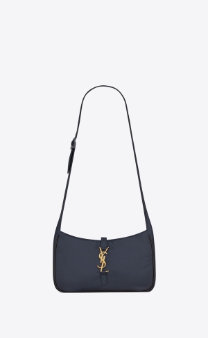 YSL Le 5 À 7 Crossbody Bag In Econyl® Regenerated Nylon Námornícka Modrá Čierne | 43169-AHWB