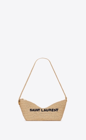 YSL Le Rafia Crossbody Bag Naturel | 70328-VIYB