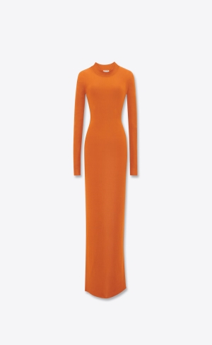 YSL Long Saty In Knit Oranžové | 57306-YTXD