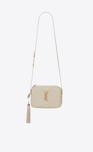 YSL Lou Camera Bag In Prešívané Kozene Blanc Vintage | 72531-UBPR