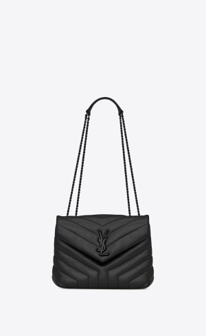 YSL Loulou Small Chain Bag In Prešívané "Y" Kozene Noir | 64372-HPID