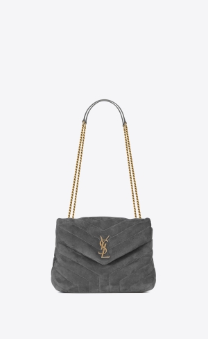 YSL Loulou Small Chain Bag In "Y"-quilted Semisove Storm | 68124-KMBY