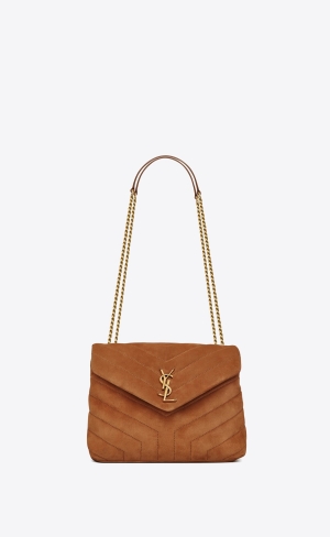 YSL Loulou Small Chain Bag In "Y"-quilted Semisove Cinnamon | 87263-XFCS