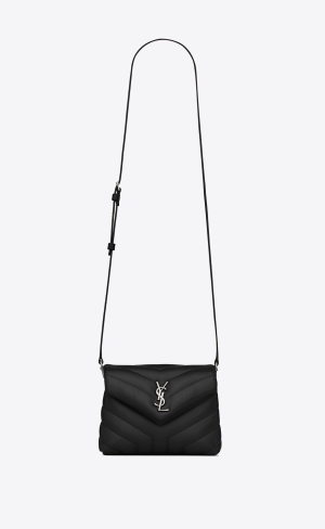 YSL Loulou Toy Remienkove Bag In Prešívané "Y" Kozene Čierne | 94025-YZUB