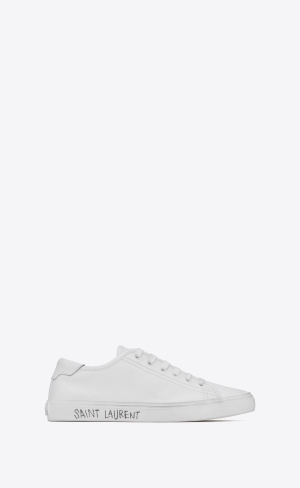 YSL Malibu Sneakers In Smooth Kozene Biele | 46398-USXI